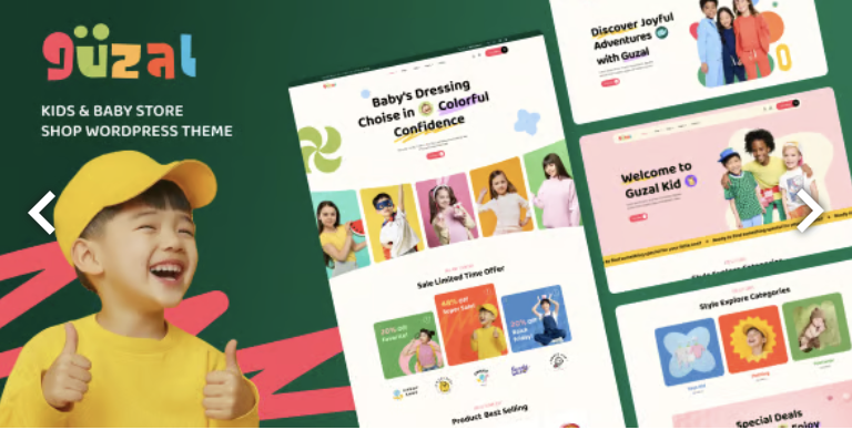 Guzal - Kids & Baby Store
Shop WordPress Theme 1 Guzal Kids & Baby Store WordPress Theme