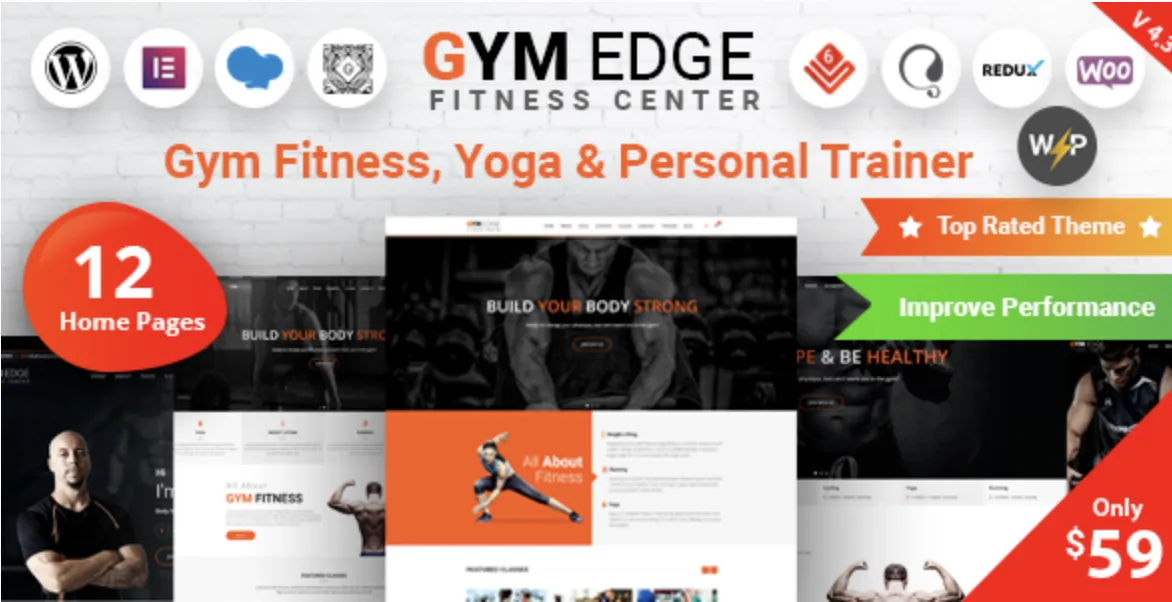 Gym Edge Pro – Fitness WordPress Theme 1 Gym Edge Pro WordPress Theme