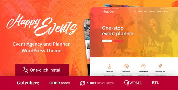 Happy Events – Holiday Planner & Event Agency WordPress Theme 1 Happy Events – Holiday Planner & Event Agency WordPress Theme