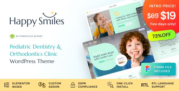 Happy Smiles - Pediatric Dental Clinic & Dentist WordPress Theme 1 Happy Smiles Pediatric Dental Clinic & Dentist WordPress Theme