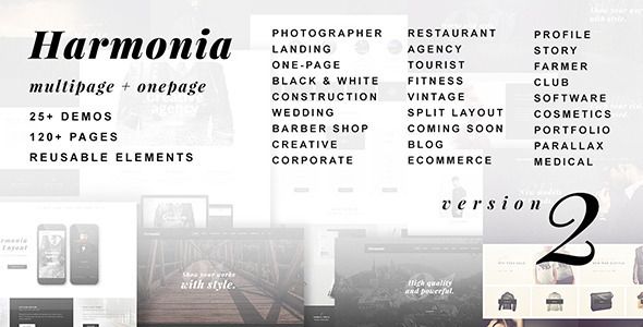 Harmonia - Creative Multi-Purpose WordPress Theme 1 Harmonia WordPress Theme