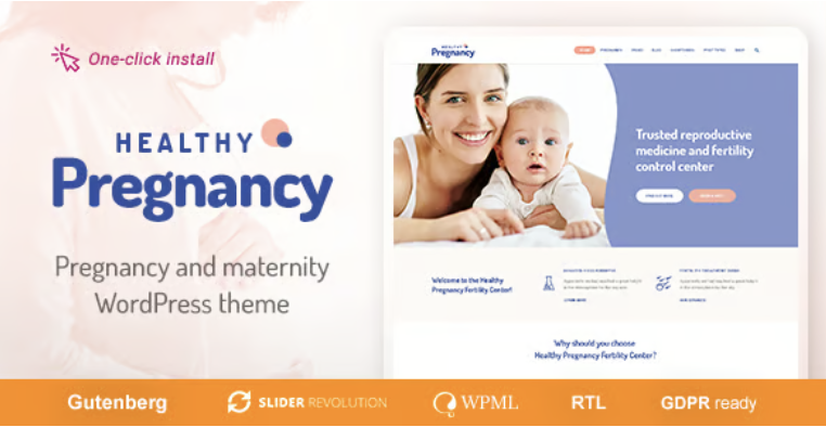 Healthy Pregnancy - Health & Medical WordPress Theme 1 Healthy Pregnancy WordPress Theme