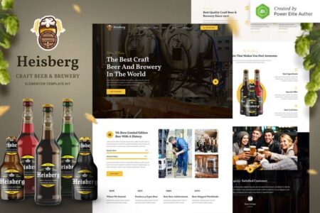 Heisberg Craft Beer Brewery Elementor Template Kit