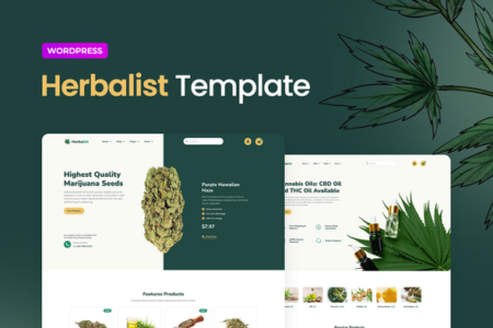 Herbalist Medical Marijuana Store Elementor Template Kit