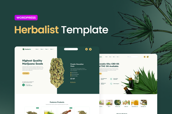Herbalist Medical Marijuana Store Elementor Template Kit