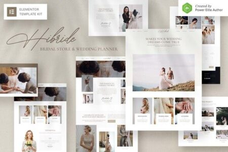 Hibride Bridal Photography & Wedding Planner Elementor Template Kit