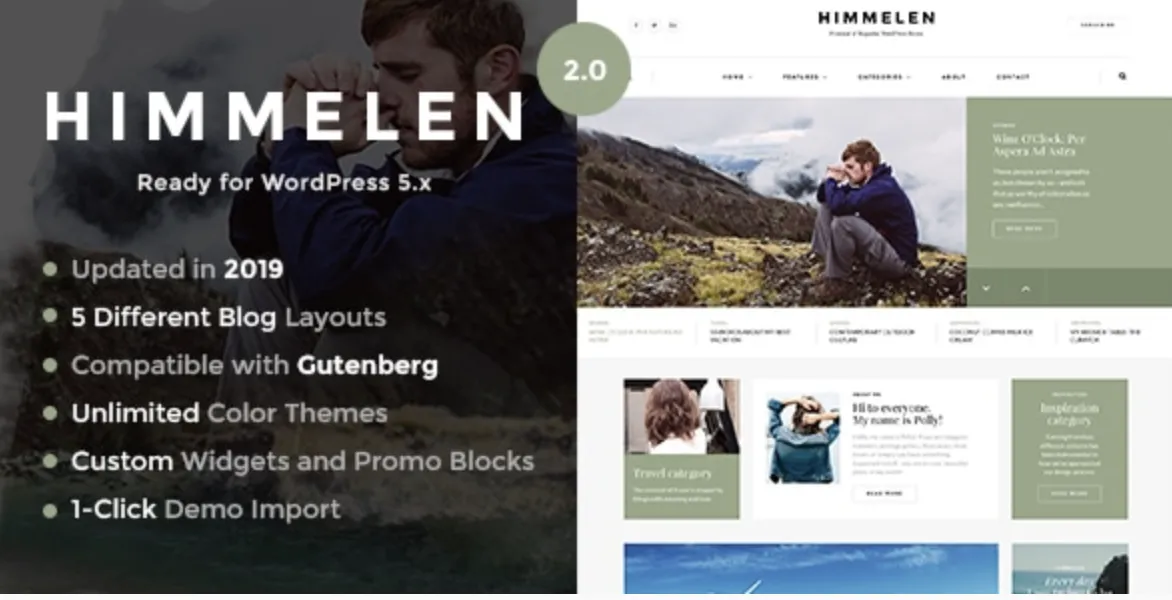 Himmelen Pro – Personal Minimal WordPress Blog Theme 1 Himmelen Pro WordPress Theme