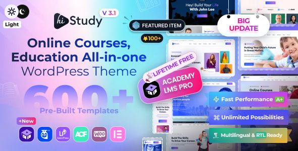 HiStudy – Online Courses Education WordPress Theme 1 Hi Study – Online Courses Education WordPress Theme