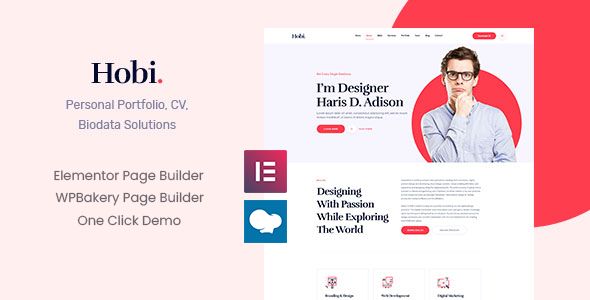 Hobi – Personal Portfolio WordPress Theme 1 Hobi – Personal Portfolio WordPress Theme