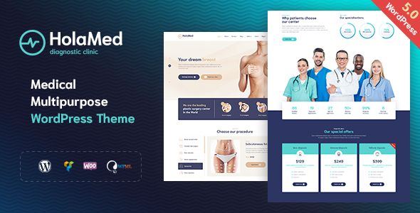 HolaMed – Medical Diagnostic Plastic Surgery Clinic WordPress Theme 1 Hola Med diagnostic clinic WordPress Theme