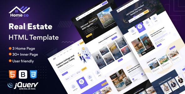 HomeCo - Real Estate HTML Template 1 Home Co Real Estate HTML Template