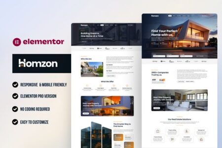 Homzon Real Estate Property Elementor Template Kit