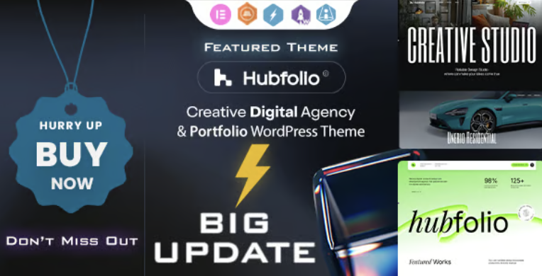 Hubfolio - Creative Portfolio & Digital Agency WordPress Elementor Theme 1 Hubfolio Creative Portfolio & Digital Agency WordPress Theme