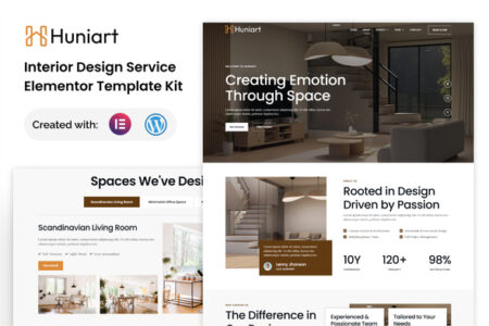 Huniart Interior Design Service Elementor Template Kit
