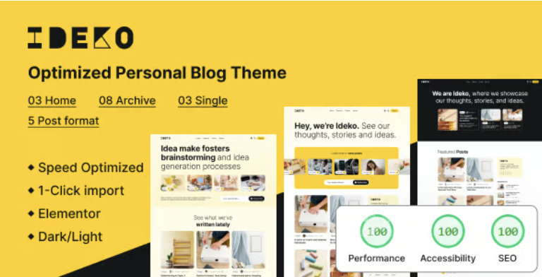 Ideko - Modern & Lightweight WordPress Theme 1 Ideko Modern & Lightweight WordPress Theme