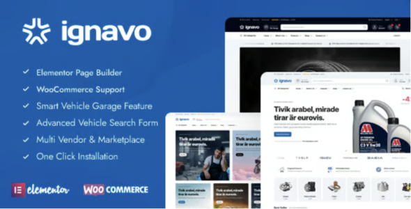 Ignavo Auto Parts Woo Commerce Theme