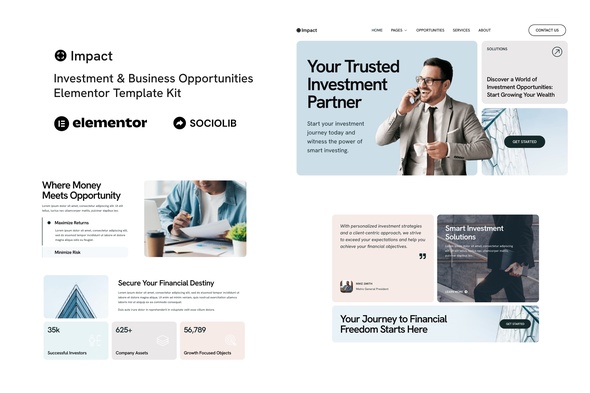 Impact - Investment & Business Opportunities WordPress Template Kit