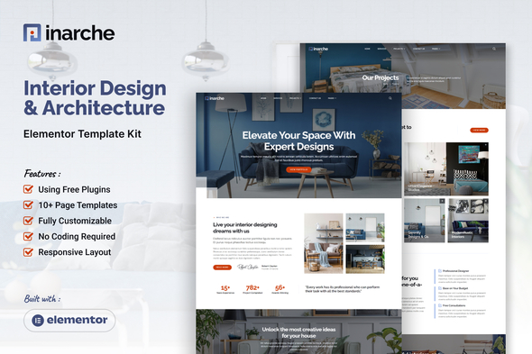 Inarche Interior Design & Architecture Elementor Template Kit