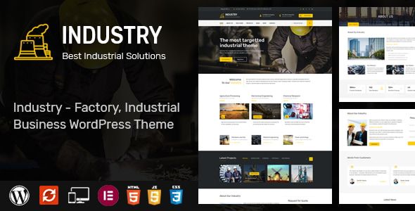 Industry - WordPress Theme for Factory and Industrial Business 1 Industry WordPress Theme
