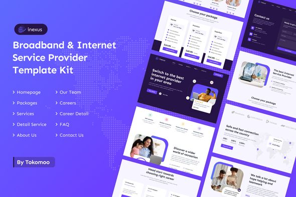 Inexus - Broadband Internet Service Provider Elementor Template Kit 1 Inexus - Broadband Internet Service Provider WordPress Template Kit