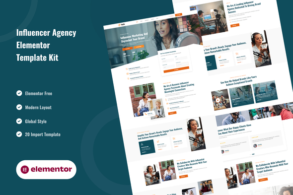 Inplu Influencer Agency & Marketing Elementor Template Kit