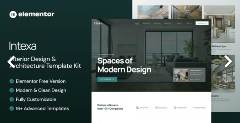 Intexa - Interior Design & Architecture Elementor Template Kit 1 Intexa Interior Design & Architecture Elementor Template Kit