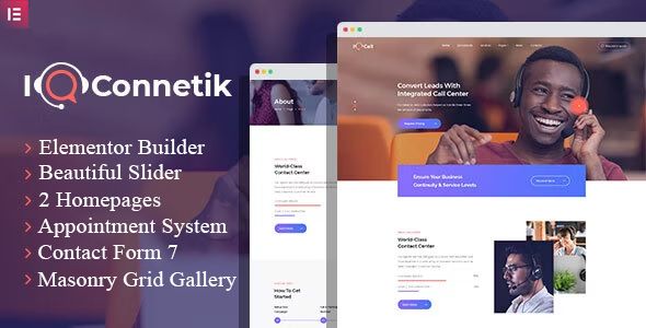 IQconnetik – Modern Call Center WordPress theme 1 IQconnetik Modern Call Center WordPress Theme