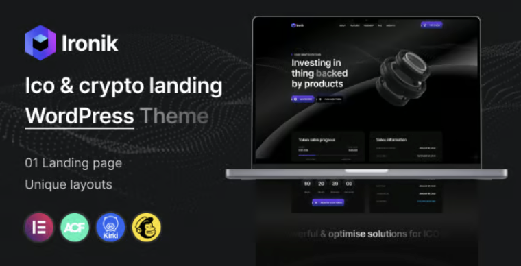 Ironik - ICO & Crypto Landing WordPress Theme 1 Ironik ICO & Crypto Landing WordPress Theme