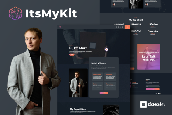 Its My Kit Dark Creative Portfolio Elementor Template Kit