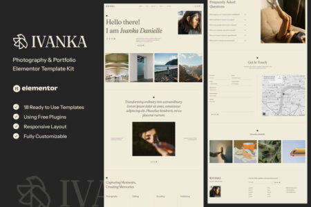 Ivanka Photography & Portfolio Elementor Template Kit