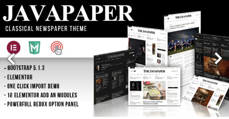 Javapaper – Classic Newspaper Theme 1 Javapaper Classic Newspaper Theme WordPress Theme