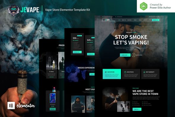 Jevape – Vape Community & Store Elementor Template Kit 1 Jevape Vape Store Elementor Template Kit