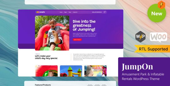 JumpOn - Amusement Park & Inflatable Rentals WordPress Theme 1 Jump On - Amusement Park & Inflatable Rentals WordPress Theme
