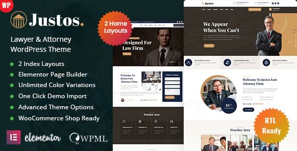 Justos – Attorney Lawyer WordPress Theme 1 Justos – Attorney Lawyer WordPress Theme