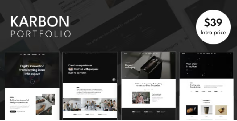 Karbon - Minimal & Creative Portfolio WordPress Theme 1 Karbon Portfolio WordPress Theme