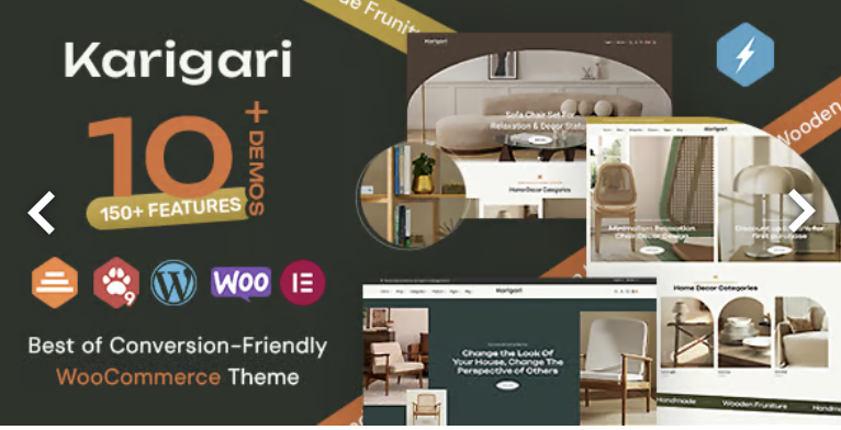 Karigari - Professional Furniture & Home Decor WooCommerce Theme 1 Karigari Professional Furniture & Home Decor Woo Commerce Theme