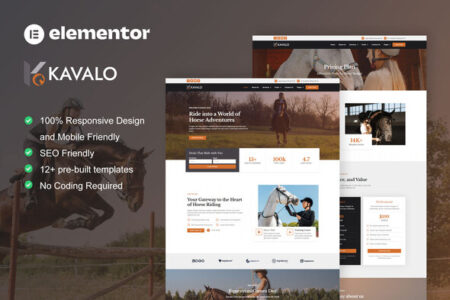 Kavalo Horse Riding Club Elementor Pro Template Kit