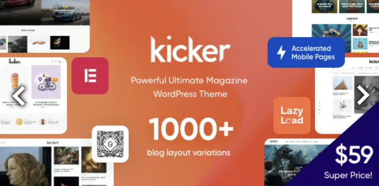 Kicker Pro – Blog Magazine Theme 1 Kicker Pro WordPress Theme