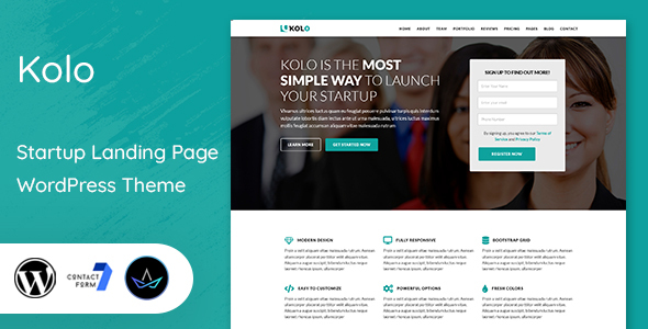 Kolo - Startup Landing Page WordPress Theme 1 Kolo Startup Landing Page WordPress Theme