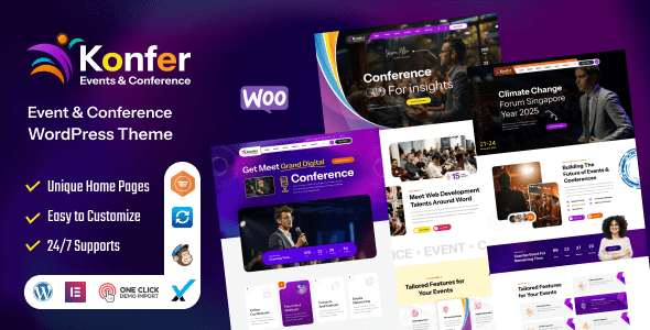 Konfer - Conference and Event WordPress Theme 1 Konfer - Conference and Event WordPress Theme