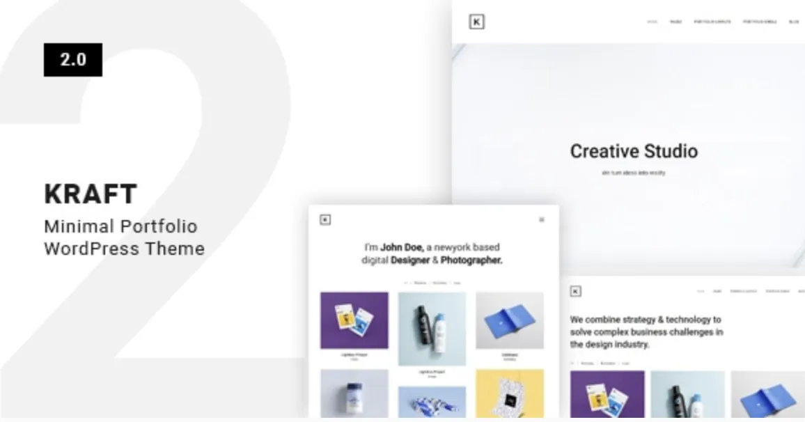 Kraft Pro – Minimal Portfolio WordPress Theme 1 Kraft Pro Minimal Portfolio WordPress Theme