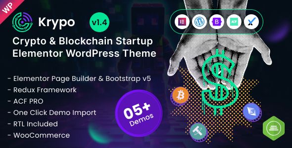 Krypo - Crypto & Blockchain Startup Elementor WordPress Theme 1 Krypo Crypto & Blockchain Startup Elementor WordPress Theme