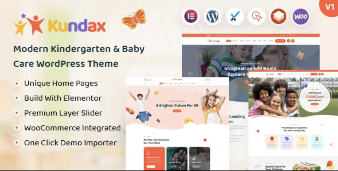 Kundax – Kindergarten & Baby Care WordPress Theme 1 Kundax Kindergarten & Baby Care WordPress Theme