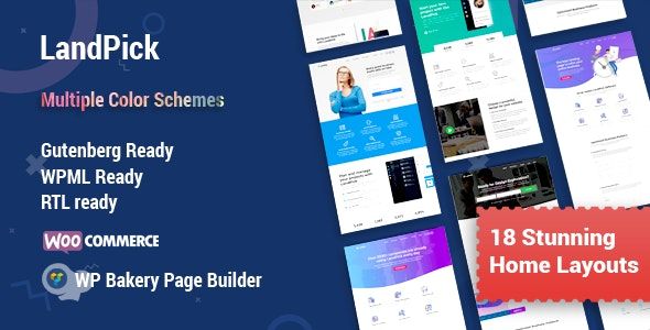 Landpick Multipurpose Apps Landing Page Template WordPress Theme