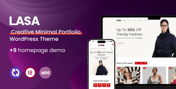Lasa - Creative Minimal WooCommerce WordPress Theme 1 Lasa Creative Minimal Woo Commerce WordPress Theme