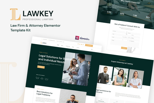 Lawkey Law Firm & Attorney Elementor Template Kit
