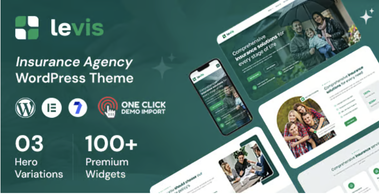 Levis - Insurance Company WordPress Theme 1 Levis Insurance Agency WordPress Theme