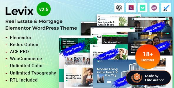 Levix – Real Estate Mortgage Landing WordPress Theme 1 Levix – Real Estate Mortgage Landing WordPress Theme