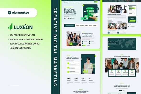 Luxeon – Creative Digital Marketing Elementor Template Kit 1 Luxeon Creative Digital Marketing Elementor Template Kit