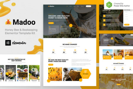 Madoo Honey Bee & Beekeeping Elementor Template Kit